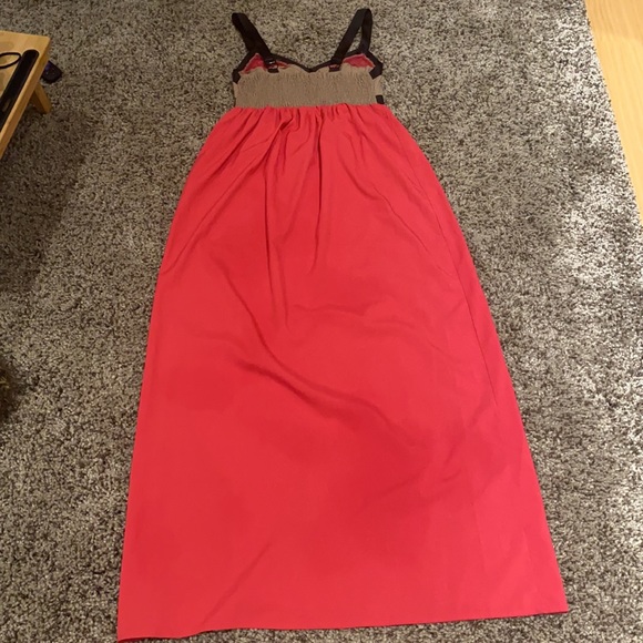 Beautiful bright maxi dress with ribbon straps - Picture 6 of 7